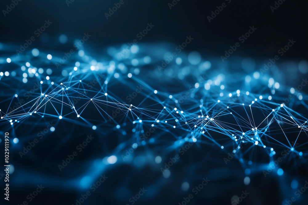 Abstract visualization of a digital network with glowing connections Abstract visualization of a digital network with glowing connections
