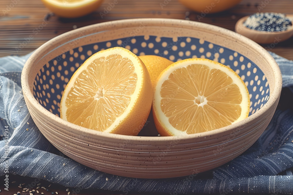Lemons arranged in a basket Lemons arranged in a basket