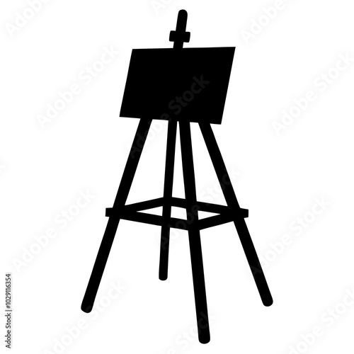 vector wood easel silhouette board