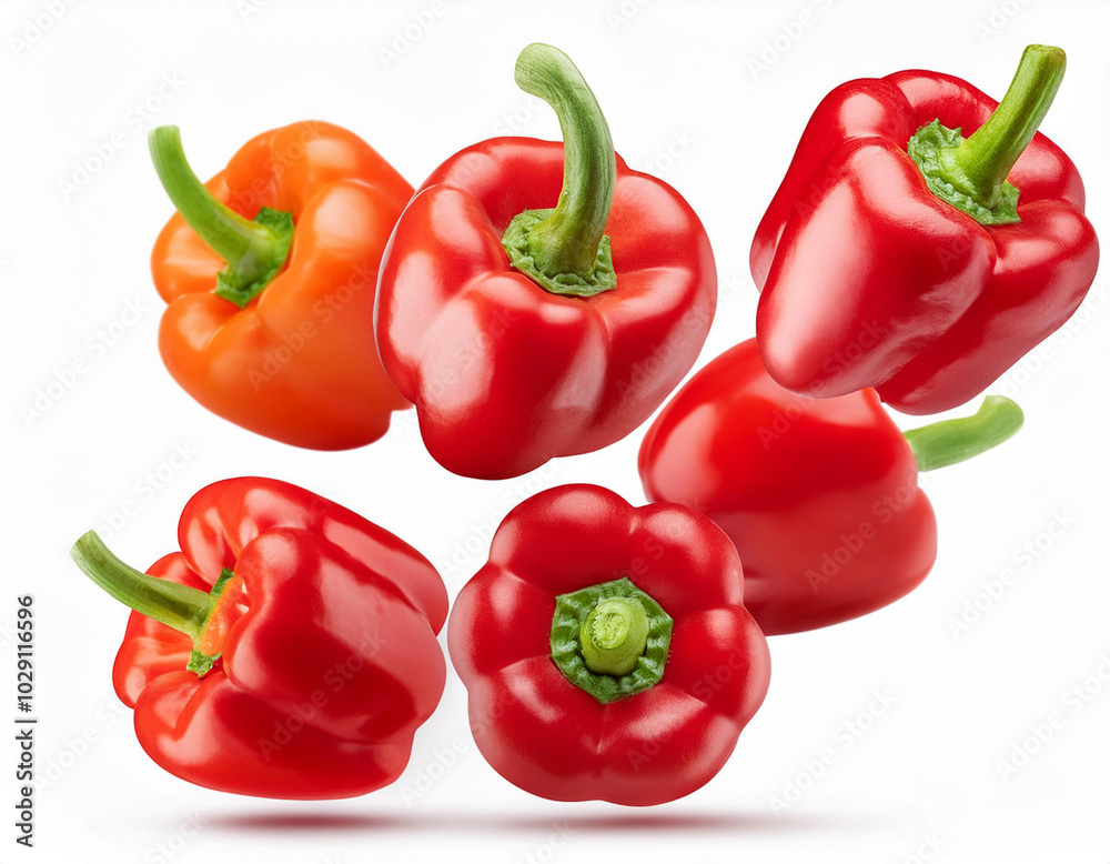 Fresh red pepper on white background, isolated. Fresh red pepper on white background, isolated.