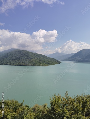 lake and mountains