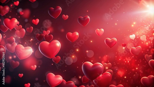 Red Hearts Abstract Background Animation for Romantic Themes and Designs