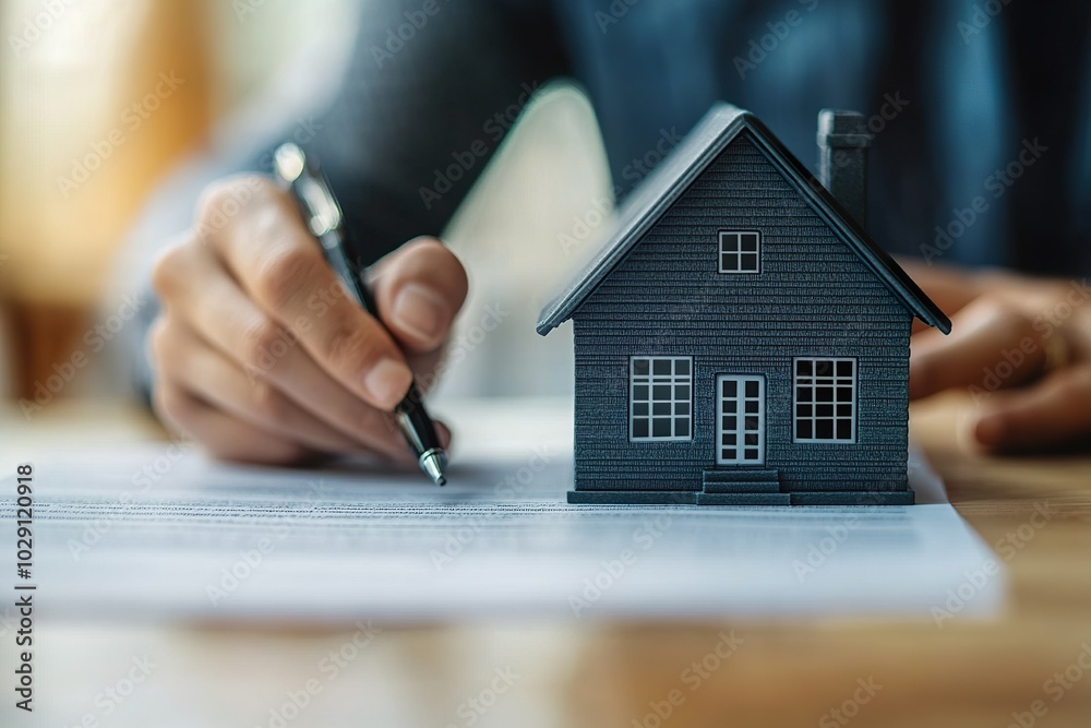 Landlord, Realtor, and Banker Reviewing Mortgage Loan Agreement and Property Lease Details Landlord, Realtor, and Banker Reviewing Mortgage Loan Agreement and Property Lease Details