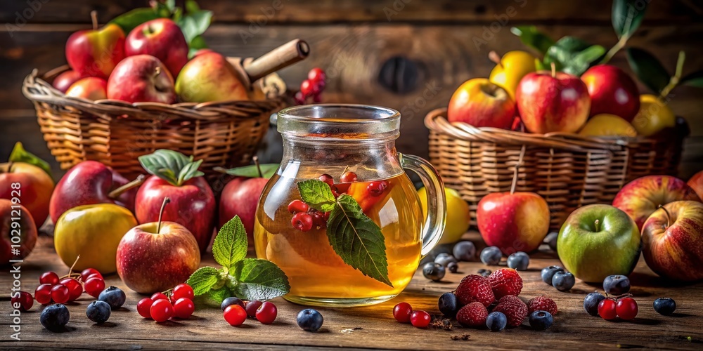 Refreshing Apple Cider Vinegar with Fresh Fruits for Health and Wellness Refreshing Apple Cider Vinegar with Fresh Fruits for Health and Wellness