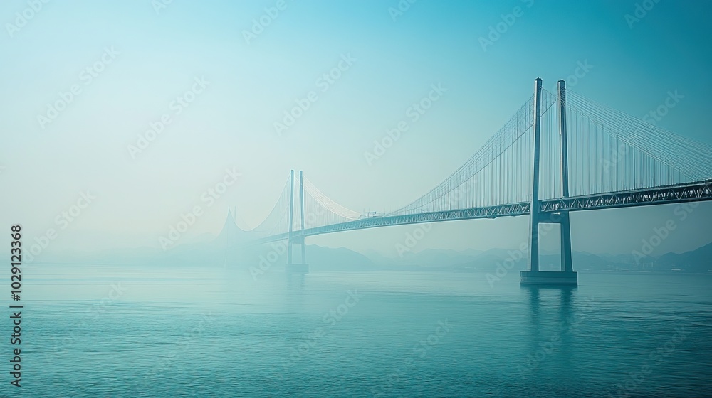 Bridge Over the Sea in a Misty Morning Bridge Over the Sea in a Misty Morning