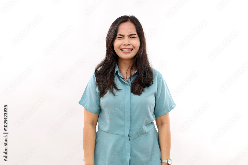 Portrait of unhappy Asian woman feels despair cries unhappily faces some problems has broken heart expresses negative emotions Portrait of unhappy Asian woman feels despair cries unhappily faces some problems has broken heart expresses negative emotions