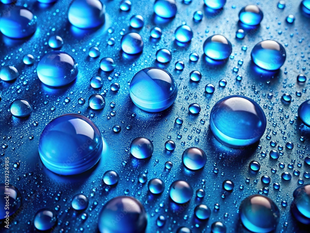 Stunning Blue Water Drops on a Background with Rule of Thirds Composition for Enhanced Visual Appeal Stunning Blue Water Drops on a Background with Rule of Thirds Composition for Enhanced Visual Appeal