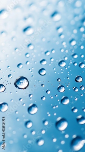 water drops on blue background