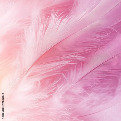 Pink feather background. Softness pink feather texture. Soft pastel background pink feather pattern, Generative Ai