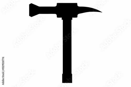 Hammer Tool Silhouette, Hammer Construction Tool Symbol Vector