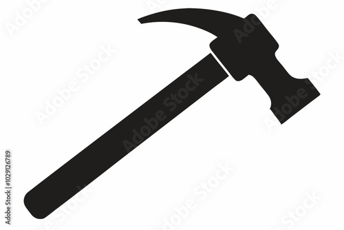 

Hammer Tool Silhouette, Hammer Construction Tool Symbol Vector