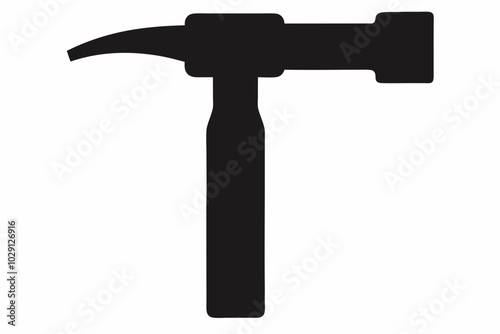 Hammer Tool Silhouette, Hammer Construction Tool Symbol Vector