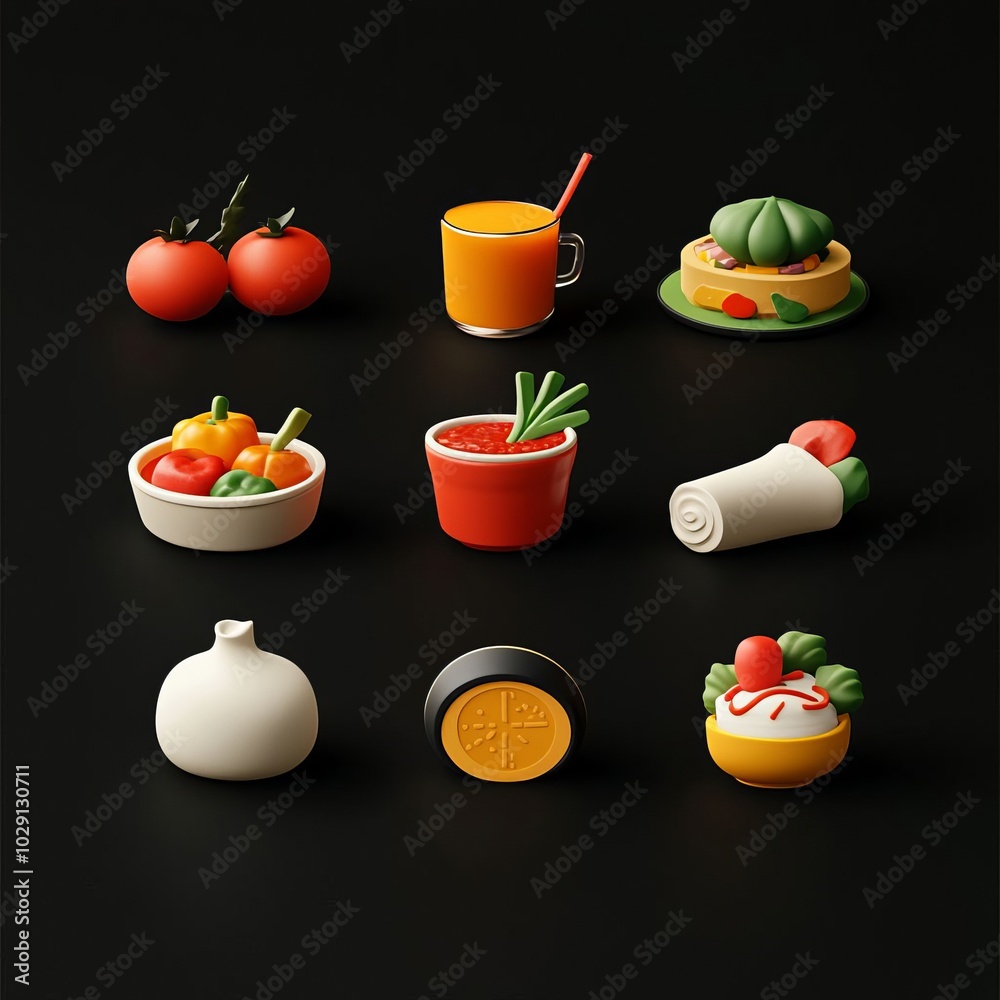 a brand set of icon vegetables on a black background a brand set of icon vegetables on a black background