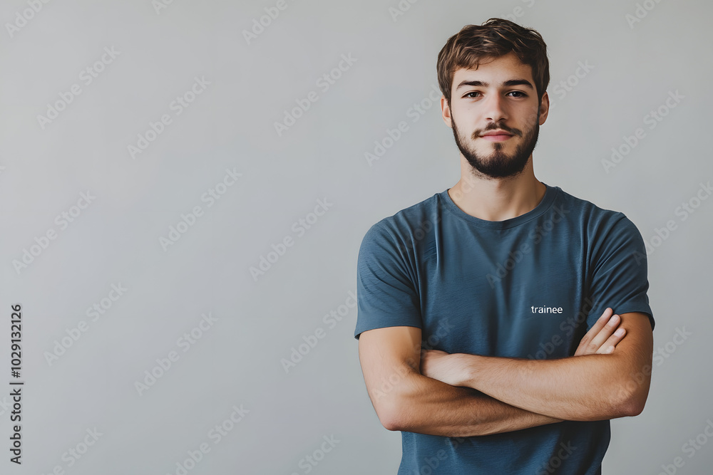 portrait of a young trainee man, bussiness and corporate concept of practicant in a company portrait of a young trainee man, bussiness and corporate concept of practicant in a company