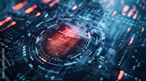 Wallpaper Mural Biometric fingerprint scanning technology used for identity verification access control and prevention of identity theft and data breaches Torontodigital.ca