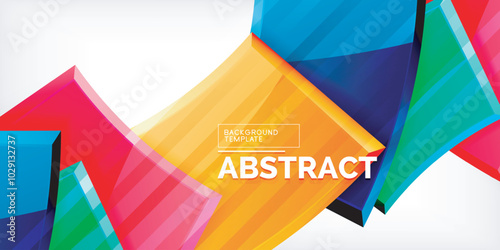 Round 3d shapes, plates background. Creative composition design template