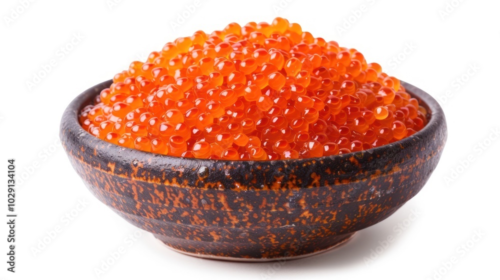 Bowl of red caviar isolated on white background Bowl of red caviar isolated on white background