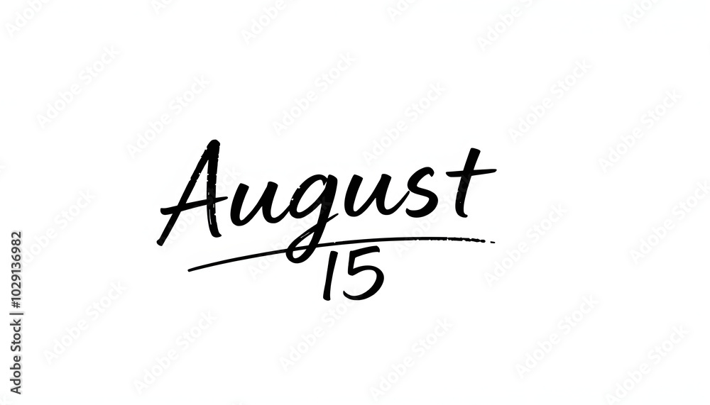 August 15. Hand writing text Assumption of Mary on calendar date. Save the date isolated with white highlights, png August 15. Hand writing text Assumption of Mary on calendar date. Save the date isolated with white highlights, png