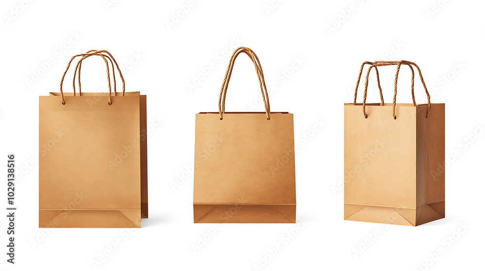 Set of paper shopping bag, file of isolated cut-out Set of paper shopping bag, file of isolated cut-out