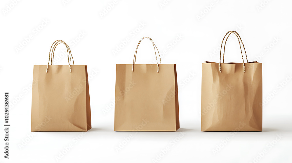 Set of paper shopping bag, file of isolated cut-out Set of paper shopping bag, file of isolated cut-out