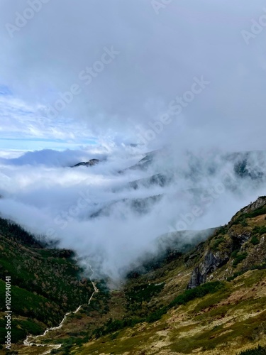 clouds over the mountains