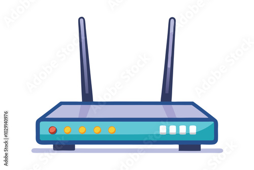 Router watercolor clipart illustration isolated on white background.