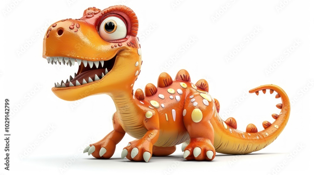 Naklejka premium Cute cartoon dinosaur in style isolated on white background