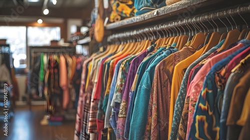 Vibrant Thrift Store Clothi...