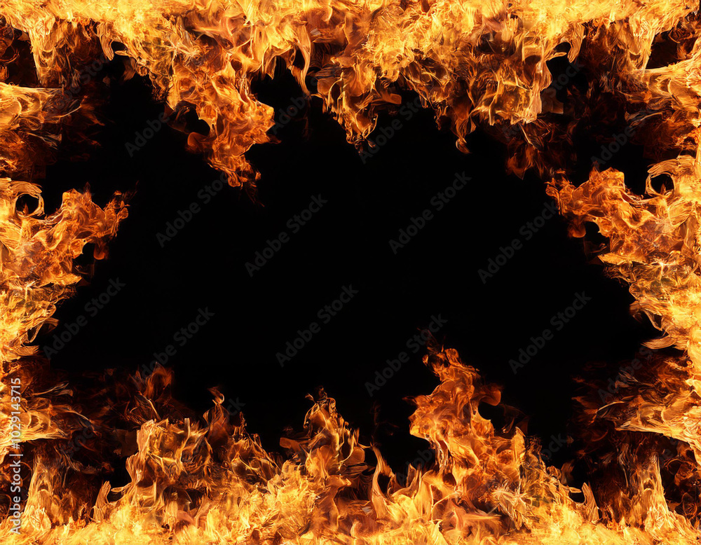abstract fire frame on dark for background use abstract fire frame on dark for background use