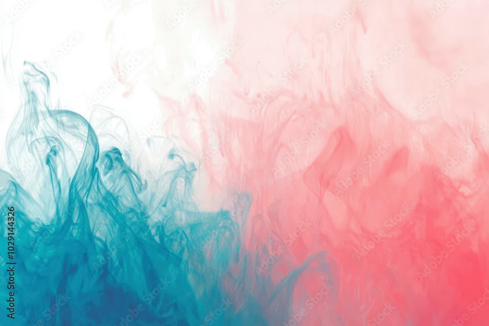 Fototapeta premium Abstract Swirling Blue and Pink Ink in Water