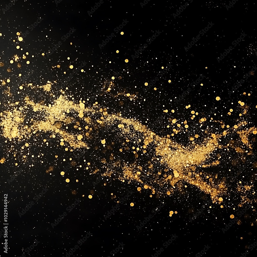 gold sparkle on black background, Generative Ai gold sparkle on black background, Generative Ai