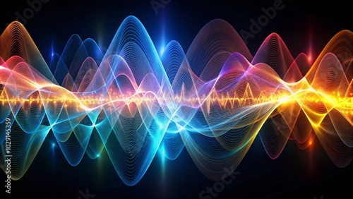 Graphic representation of sound wave vibrations.