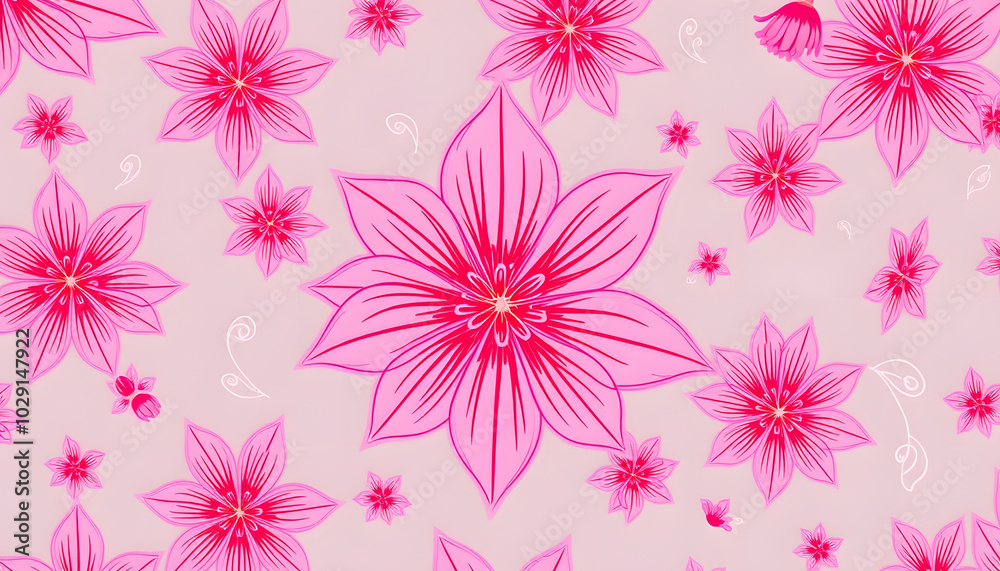 Png flower pattern background transparent monoline art with pink memphis design isolated with white highlights, png Png flower pattern background transparent monoline art with pink memphis design isolated with white highlights, png