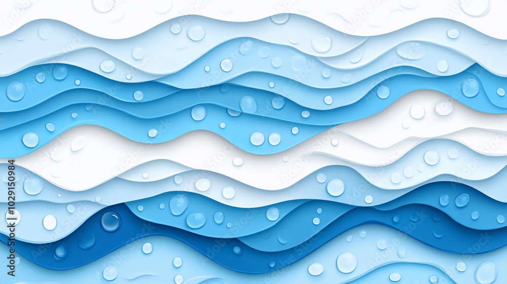 Abstract paper waves background with droplets Abstract paper waves background with droplets
