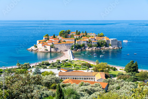 Obraz na płótnie view on Sveti Stefan in Montenegro w salonie
