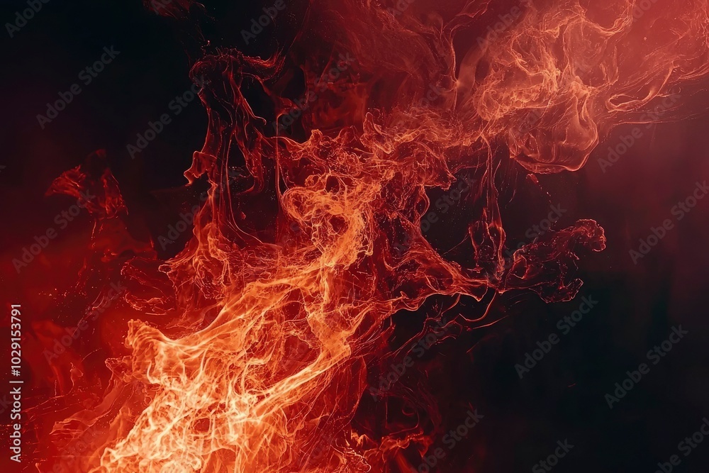 Abstract Flame-like Formation in Orange and Red Hues Against a Dark Background Abstract Flame-like Formation in Orange and Red Hues Against a Dark Background