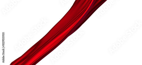 3d render of abstract red cloth falling.