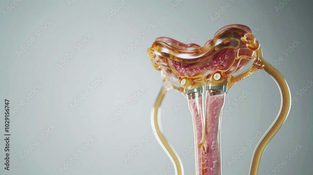 Naklejka premium IUD Anatomy Diagram: Illustrative diagrams showing how an IUD works within the uterus, highlighting the device role in preventing pregnancy.