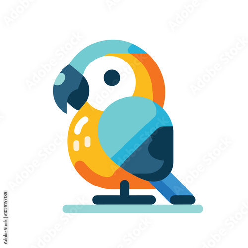 Colorful vector illustration of a parrot in modern geometric style