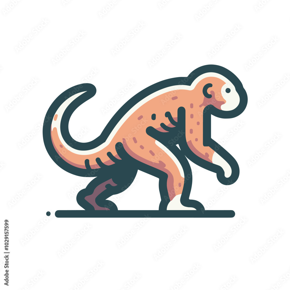 Fototapeta premium Playful cartoon dinosaur illustration in vibrant colors