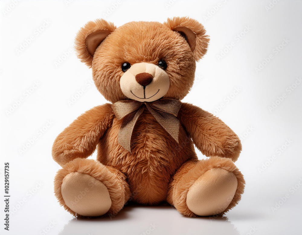 Fototapeta premium soft brown teddy bear isolated on white background 