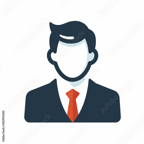 Professional businessman avatar icon in suit and tie