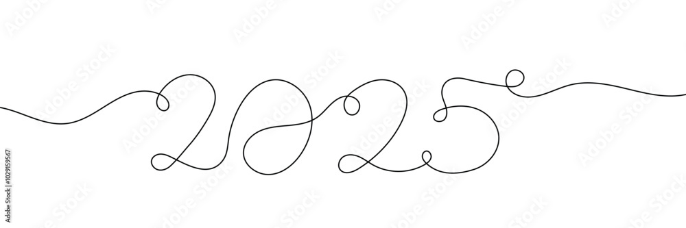 2025 one continuous line drawing of New Year symbol. editable stroke. Simple vector illustration isolated on transparent background. 2025 one continuous line drawing of New Year symbol. editable stroke. Simple vector illustration isolated on transparent background.