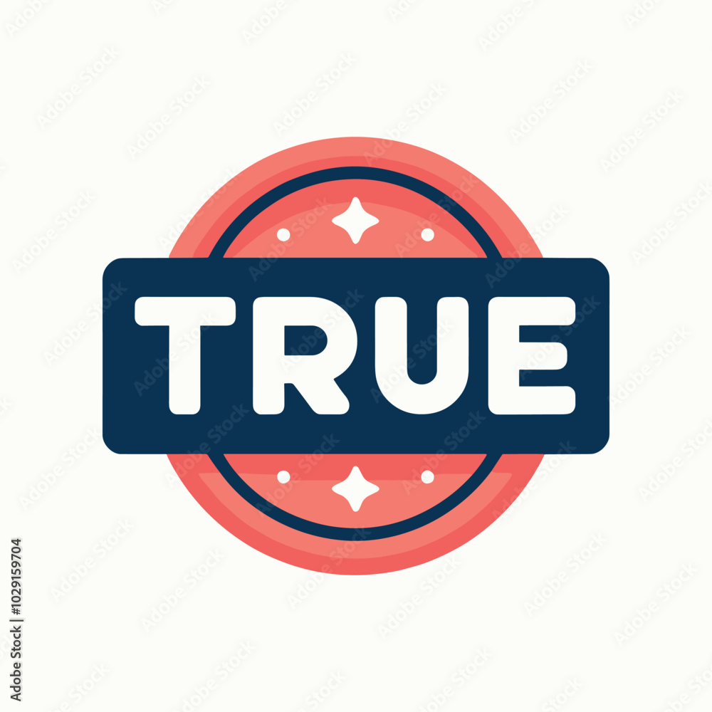 True badge icon in modern retro design True badge icon in modern retro design