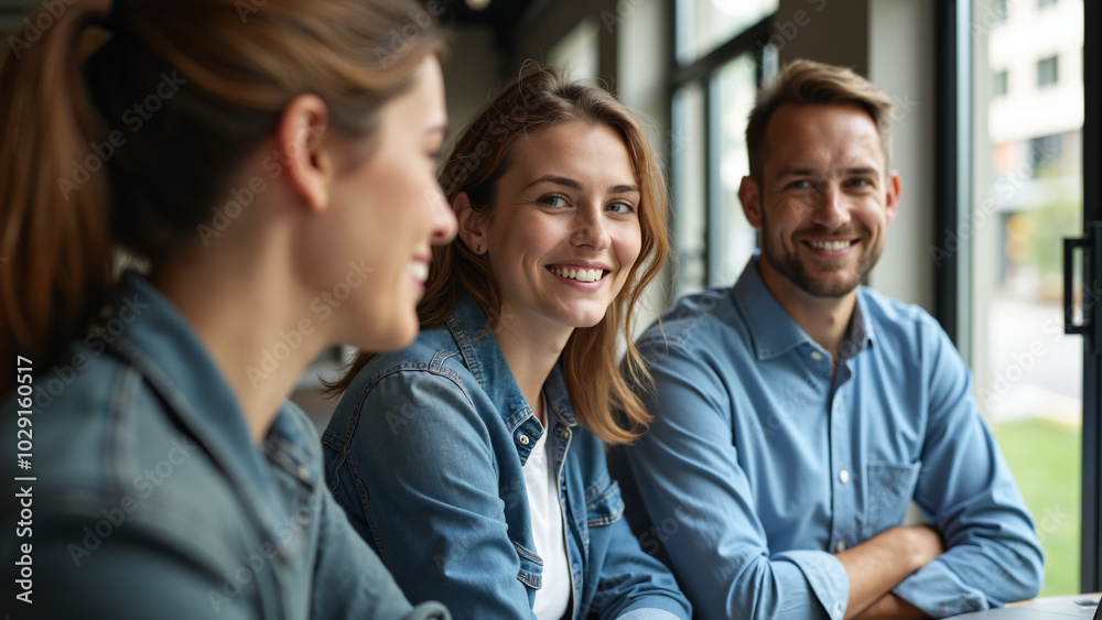 Professional team of diverse business people smiling in modern office: Ideal for creative agency, startup, or company growth Professional team of diverse business people smiling in modern office: Ideal for creative agency, startup, or company growth
