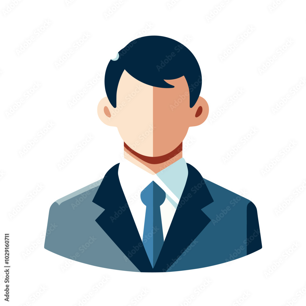 Minimalist business avatar icon in blue suit for professional profile use Minimalist business avatar icon in blue suit for professional profile use