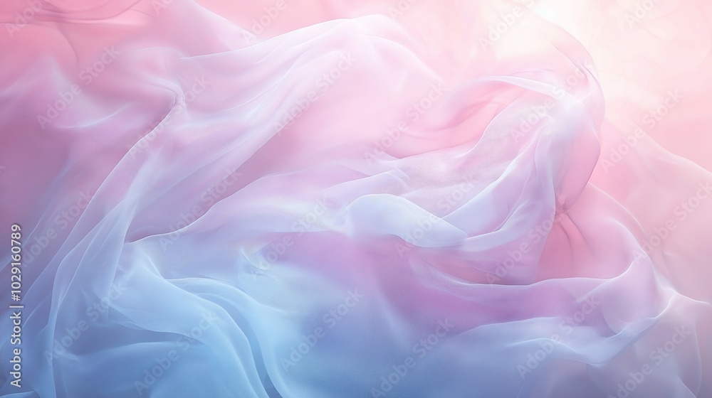 Fototapeta premium background with delicate, wispy forms and pastel hues, evoking the serenity of a snow-covered landscape