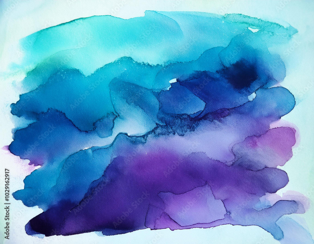 Abstract background. Watercolor splash painted manually blue, pink, lilac tones.Splash waves watercolor. White background and drop. Place for text. Abstract watercolor background painted manually. Abstract background. Watercolor splash painted manually blue, pink, lilac tones.Splash waves watercolor. White background and drop. Place for text. Abstract watercolor background painted manually.