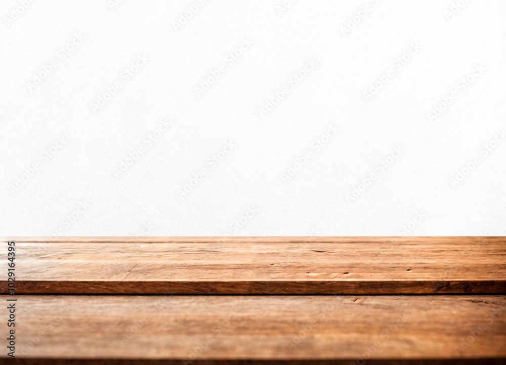 Wood table top isolated on white background - can be used for display or montage your products Wood table top isolated on white background - can be used for display or montage your products