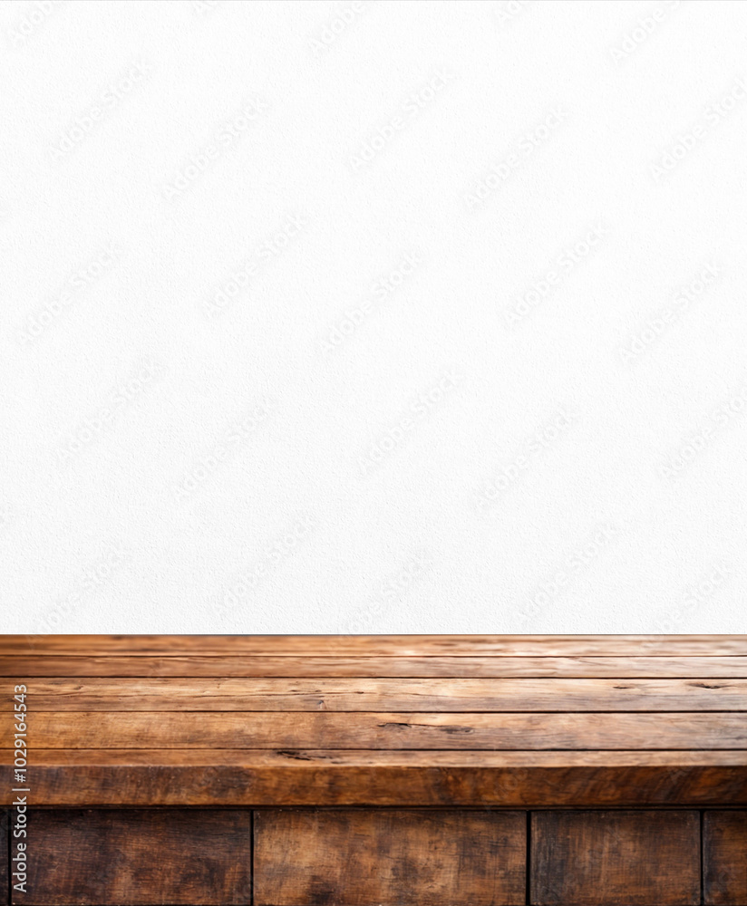 Wood table top isolated on white background - can be used for display or montage your products Wood table top isolated on white background - can be used for display or montage your products